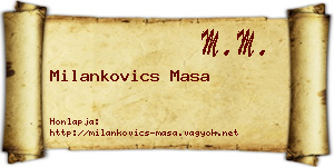 Milankovics Masa névjegykártya